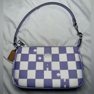 Coach Lavender and Cream Checkered Small Bag